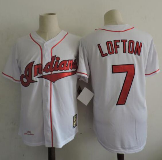 Men Cleveland Indians #7 Kenny Lofton White Throwback 1995 MLB Jerseys->chicago white sox->MLB Jersey